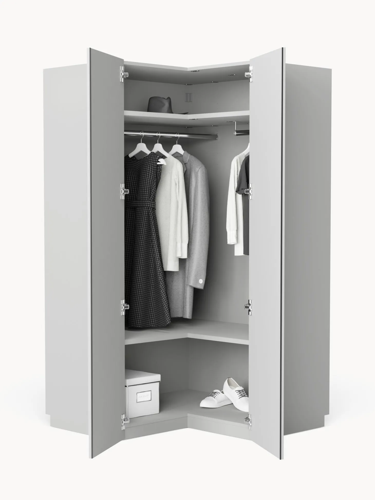 Armadio Angolare Componibile Charlotte, Larg. 115 Cm, Diverse Varianti