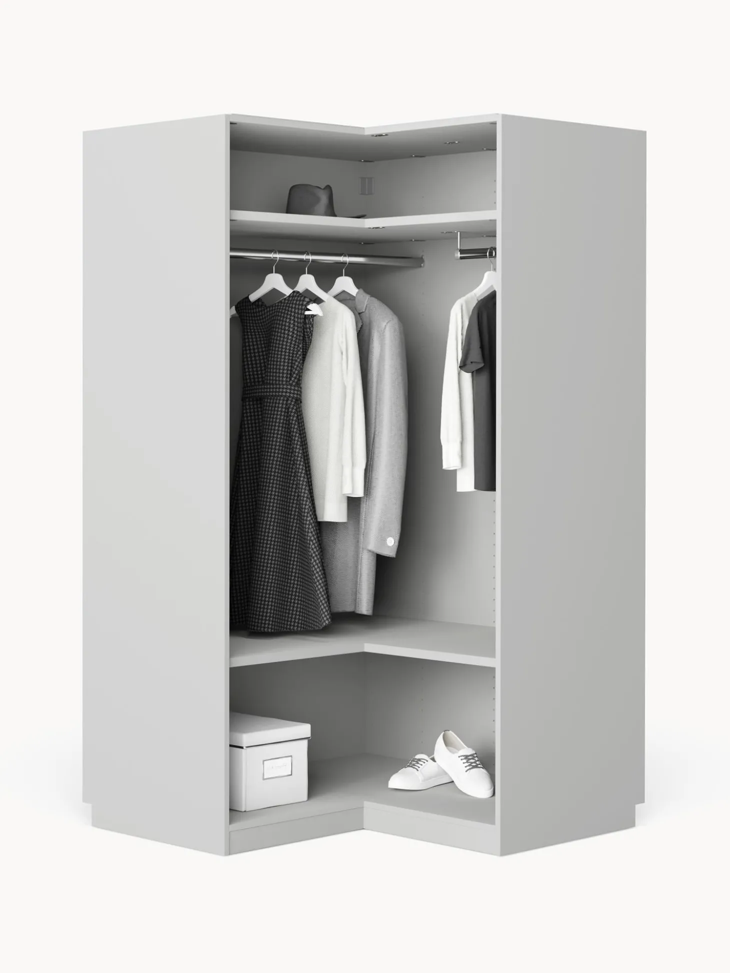 Armadio Angolare Componibile Charlotte, Larg. 115 Cm, Diverse Varianti