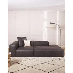 Chaise Longue Componibile In Pelle Riciclata Lennon