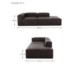 Chaise Longue Componibile In Pelle Riciclata Lennon