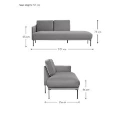 Chaise Longue In Velluto Fluente