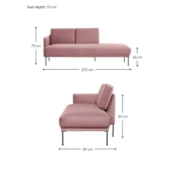 Chaise Longue In Velluto Fluente