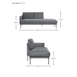 Chaise Longue In Velluto Fluente