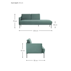 Chaise Longue In Velluto Fluente
