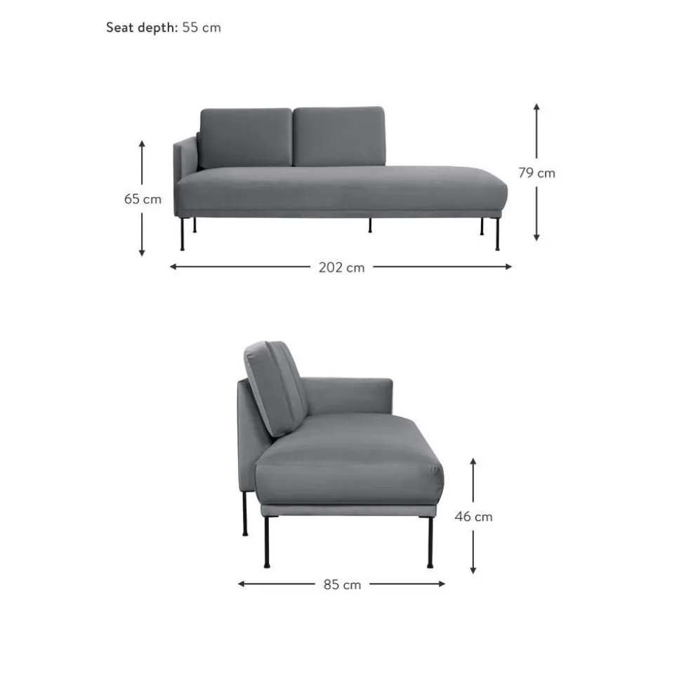 Chaise Longue In Velluto Fluente