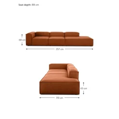 Chaise Longue Xl Componibile Lennon