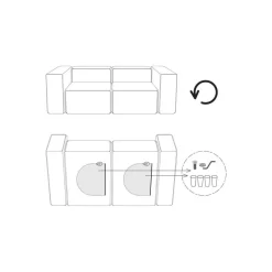 Chaise Longue Xl Componibile In Velluto A Coste Lennon