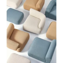 Chaise Longue Xl Componibile In Boucle Sofia