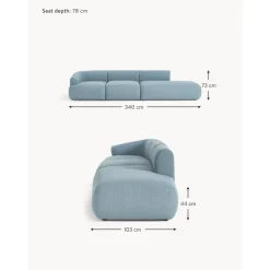 Chaise Longue Xl Componibile In Boucle Sofia