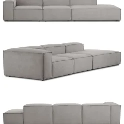 Chaise Longue Xl Componibile In Velluto A Coste Lennon