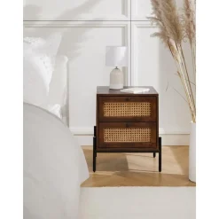 Comodino Con Cassetti Marrone Scuro Vienna