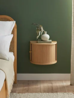 Comodino Da Parete Con Frontale Scanalato Calary