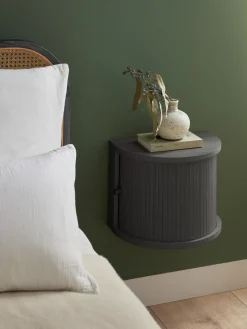 Comodino Da Parete Con Frontale Scanalato Calary