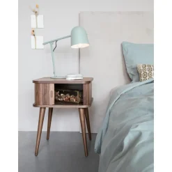 Comodino In Legno Con Anta Scorrevole E Frontale Scanalato Barbier