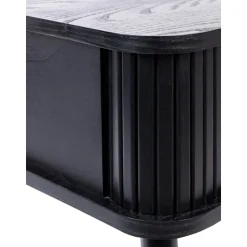 Comodino In Legno Con Anta Scorrevole E Frontale Scanalato Barbier