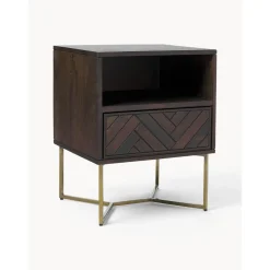 Comodino In Legno Di Mango Massiccio Con Cassetto Luca