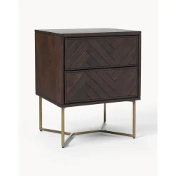 Comodino In Legno Di Mango Massiccio Con Cassetti Luca