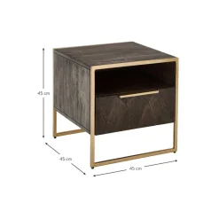 Comodino In Legno Di Mango Massiccio Harry