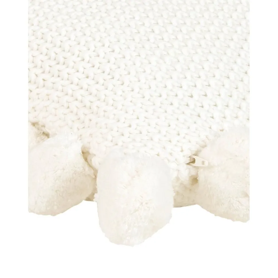 Copricuscino A Maglia Con Pompon Molly