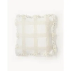 Copricuscino A Quadri Con Frange Kaspar