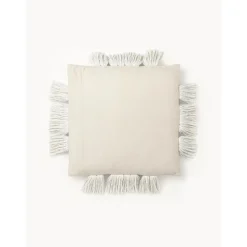 Copricuscino Con Dettagli Trapuntati E Frange Ivor