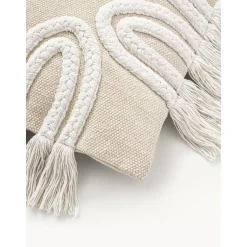 Copricuscino Con Dettagli Trapuntati E Frange Ivor