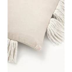 Copricuscino Con Dettagli Trapuntati E Frange Ivor