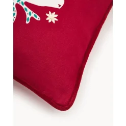 Copricuscino Con Motivo Invernale Prancer