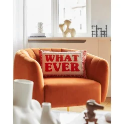 Copricuscino Con Scritta Ricamata Whatever