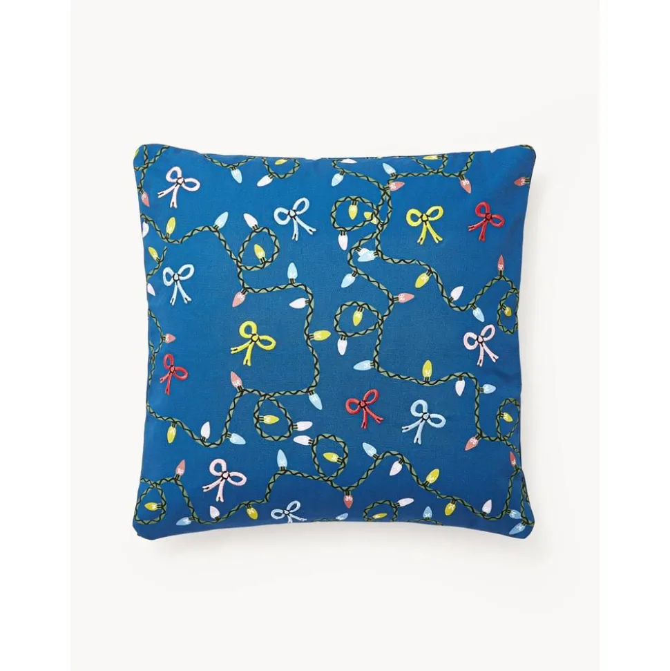 Copricuscino Con Stampa E Ricamo Natalizio Ribbons