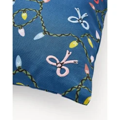 Copricuscino Con Stampa E Ricamo Natalizio Ribbons