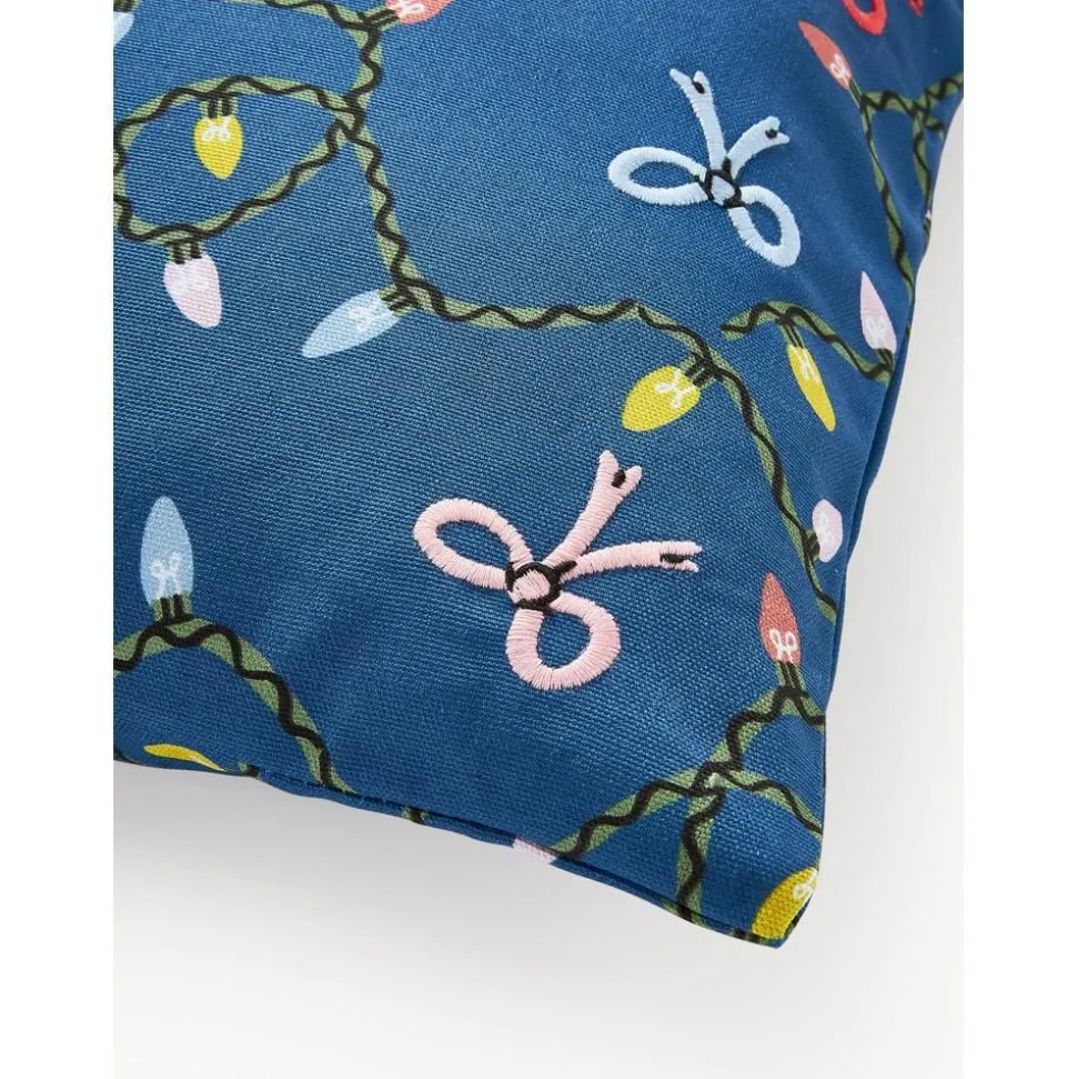 Copricuscino Con Stampa E Ricamo Natalizio Ribbons