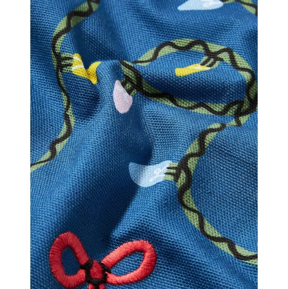 Copricuscino Con Stampa E Ricamo Natalizio Ribbons