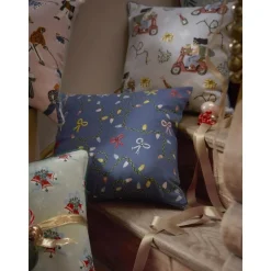 Copricuscino Con Stampa E Ricamo Natalizio Ribbons