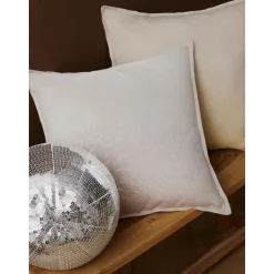 Copricuscino In Cotone Beige Con Effetto Ombre Marcella