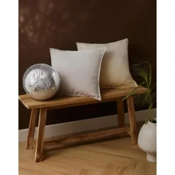 Copricuscino In Cotone Beige Con Effetto Ombre Marcella