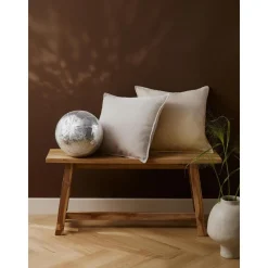 Copricuscino In Cotone Beige Con Effetto Ombre Marcella