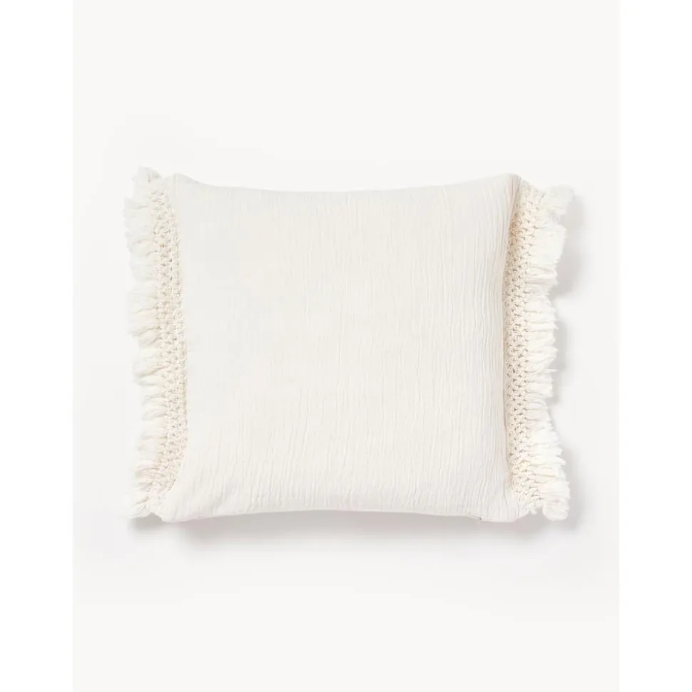 Copricuscino In Cotone Con Frange Piera