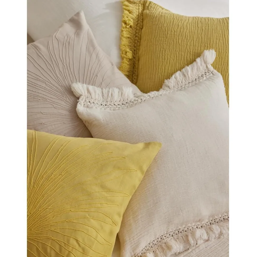 Copricuscino In Cotone Con Frange Piera