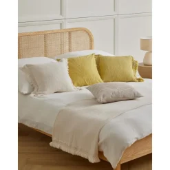 Copricuscino In Cotone Con Frange Piera