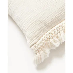 Copricuscino In Cotone Con Frange Piera