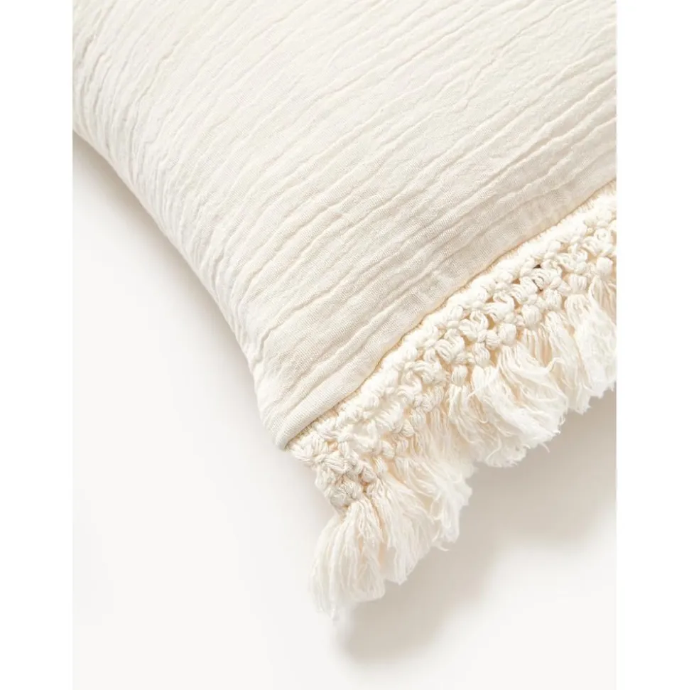 Copricuscino In Cotone Con Frange Piera