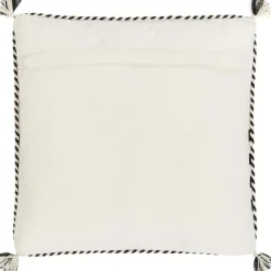 Copricuscino In Cotone Con Struttura Intrecciata A Mano E Nappe Okiro