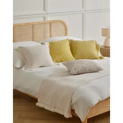 Copricuscino In Cotone Con Frange Piera