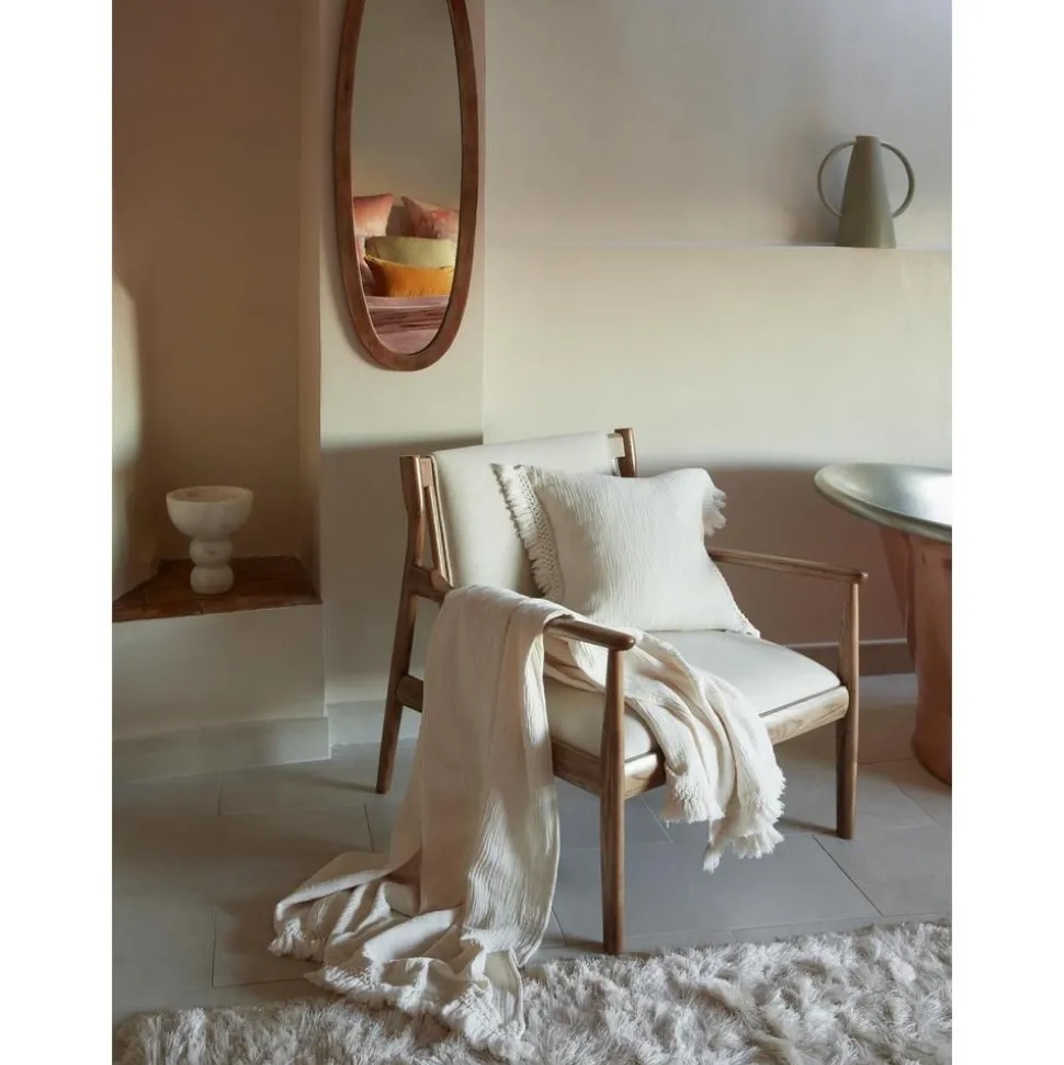 Copricuscino In Cotone Con Frange Piera