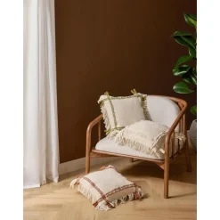 Copricuscino In Cotone Fatto A Mano Con Frange Catalina