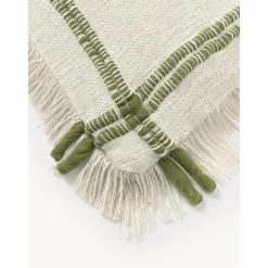 Copricuscino In Cotone Fatto A Mano Con Frange Catalina