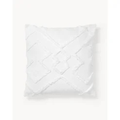 Copricuscino In Cotone Percalle Con Decorazione A Ciuffi Faith