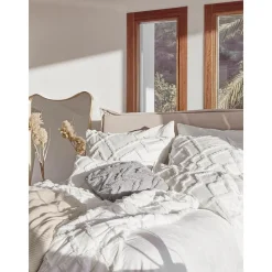 Copricuscino In Cotone Percalle Con Decorazione Capitonne Faith