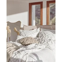 Copricuscino In Cotone Percalle Con Decorazione A Capitonne Faith